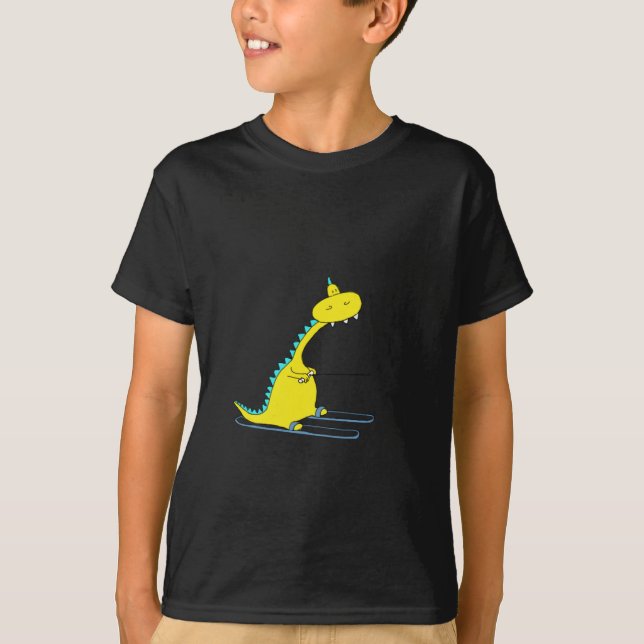 Ski Dino T-Shirt (Vorderseite)