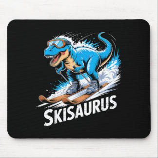 Ski Dinosaur Winter Sport Skier Dino Funny Skiing  Mousepad