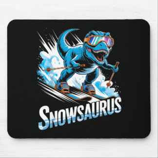 Ski Dinosaur Winter Sport Skier Dino Funny Skiing  Mousepad