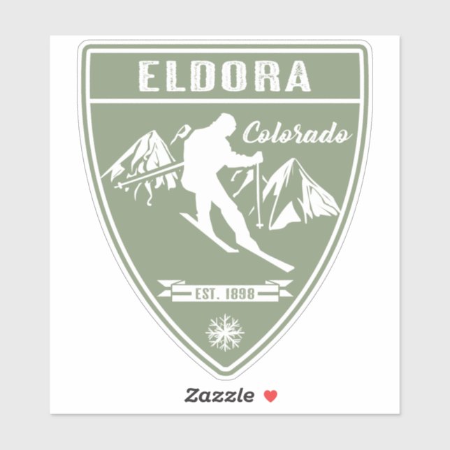 Ski Eldora Colorado Aufkleber (Blatt)
