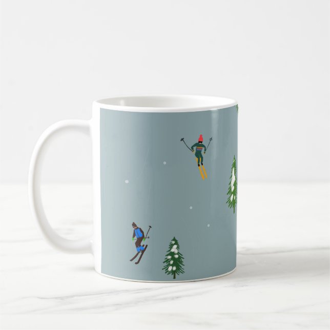 Ski Eröffnung Weihnachten Skiurlaub Skifahrer Blau Kaffeetasse (Links)