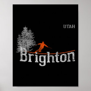 Ski fahren im Stil der 1980er Jahre Brighton Utah Poster