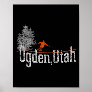 Ski fahren im Stil der 1980er Jahre Ogden Utah Vin Poster