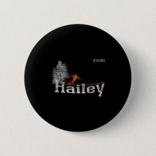 Ski fahren im Stil der 80er Jahre Hailey Idaho Vin Button