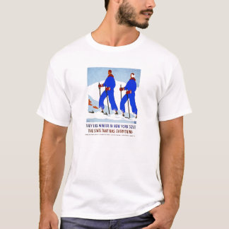 Ski fahren in NewYork Vintagem Plakat T-Shirt