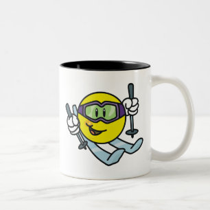 Ski fahren zweifarbige tasse