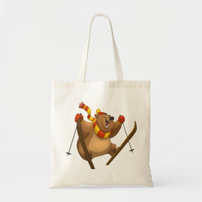 Ski fahrende Bärn-Tasche Tragetasche (Vorne)