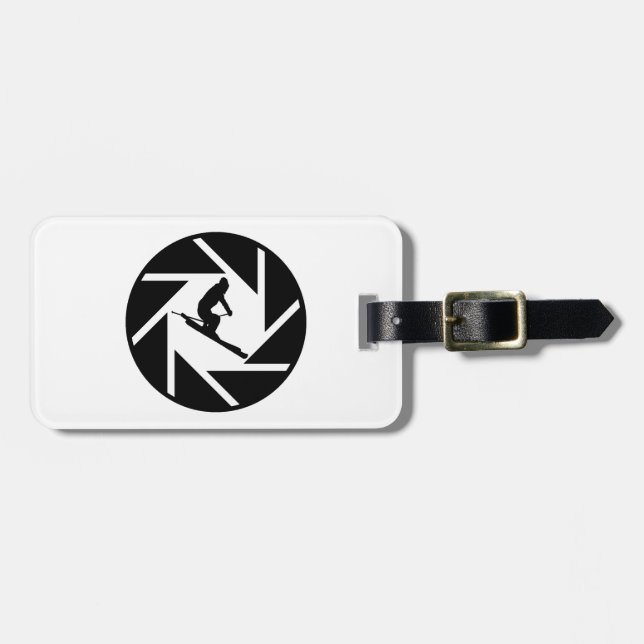 SKI FAHRENDE OFFENE VISION GEPÄCKANHÄNGER (Vorderseite horizontal)