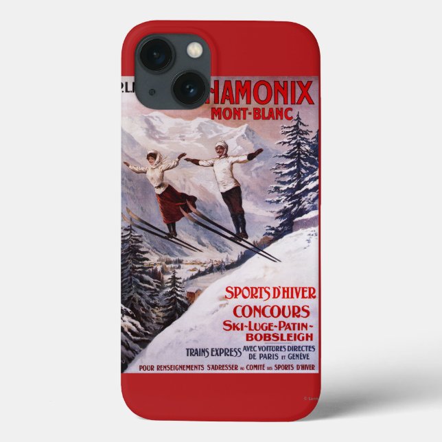Ski fahrendes förderndes Plakat Case-Mate iPhone Hülle (Rückseite)