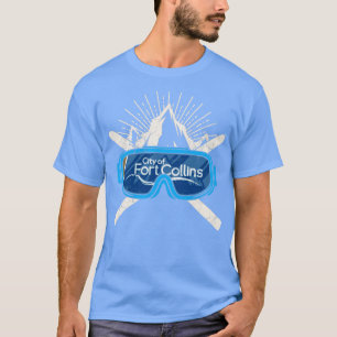 Ski Fort Collins Colorado Flag Skifahren Winterspo T-Shirt