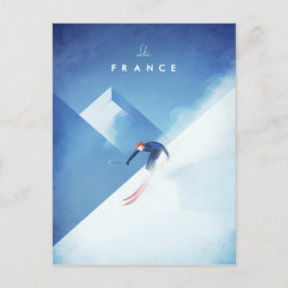 Ski France Vintage Reiseplakat - Art Postkarte