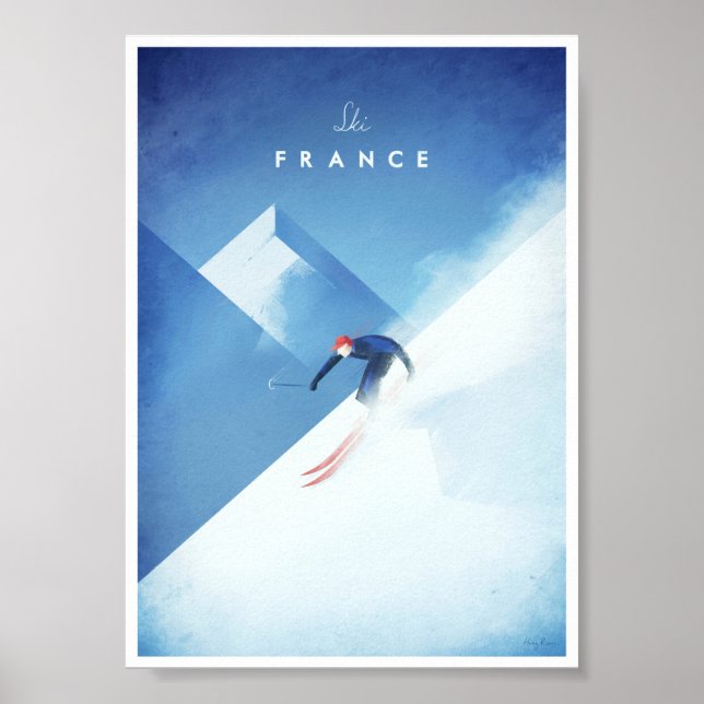 Ski France Vintage Travel Poster (Vorne)