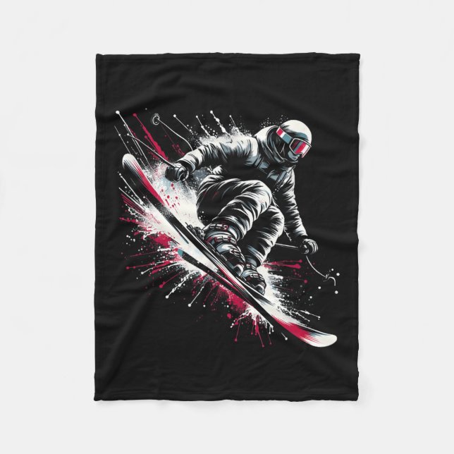 Ski Freestyle Ski Freeski Winter Extreme Sport Fleecedecke (Vorderseite)