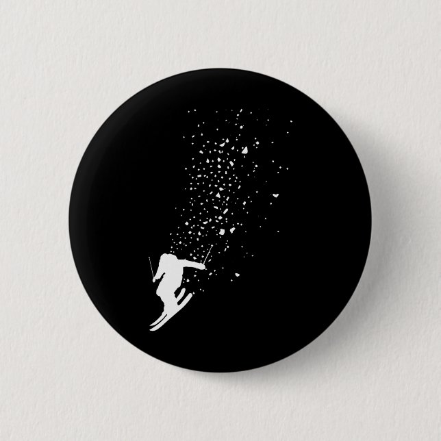 Ski - Freestyle-Skiing Freeski Wintersport Skifahr Button (Vorderseite)