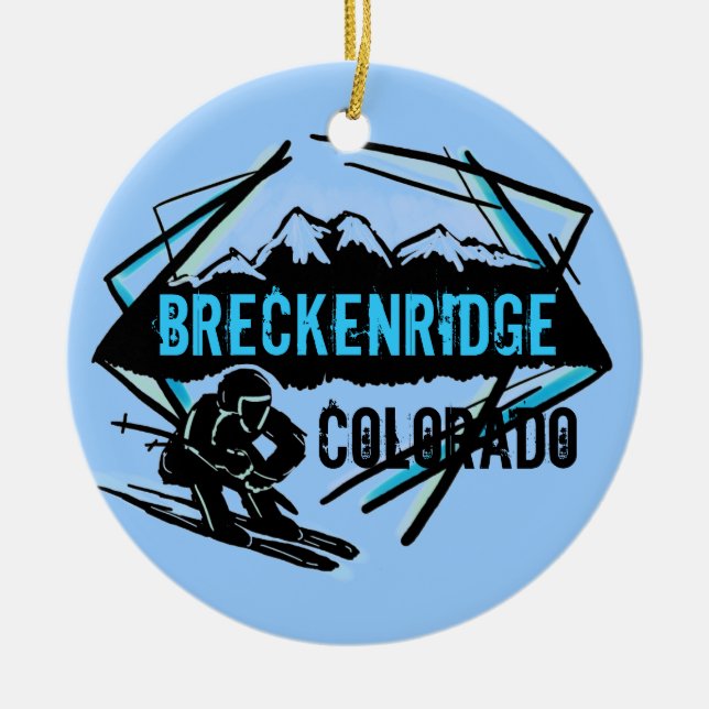 Ski-Gebirgsverzierung Breckenridges Colorado Keramikornament (Vorne)