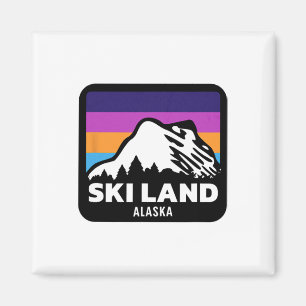 Ski-Gelände Fairbanks Alaska Skifahren Snowboardfa Magnet