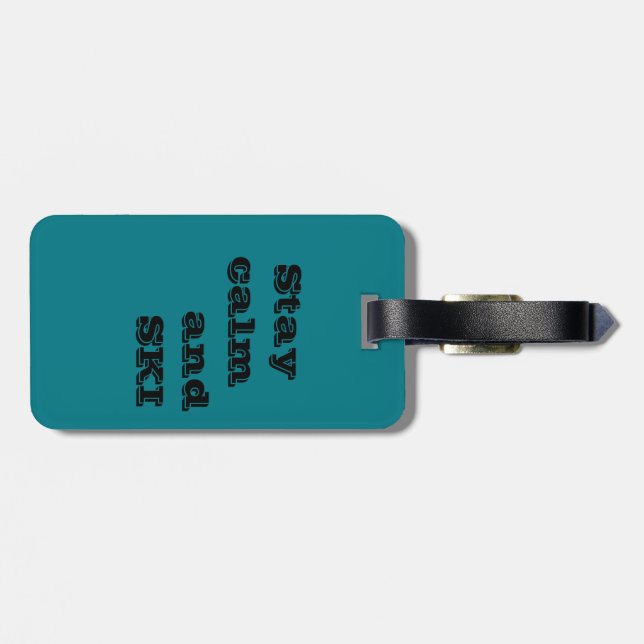 SKI Gepäckmarke mit Lederband Gepäckanhänger (Rückseite horizontal)