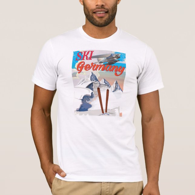 Ski Germany Vintage Reiseplakat T-Shirt (Vorderseite)