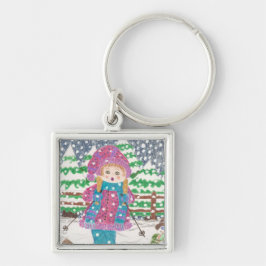 Ski Girl Premium Schlüsselanhänger