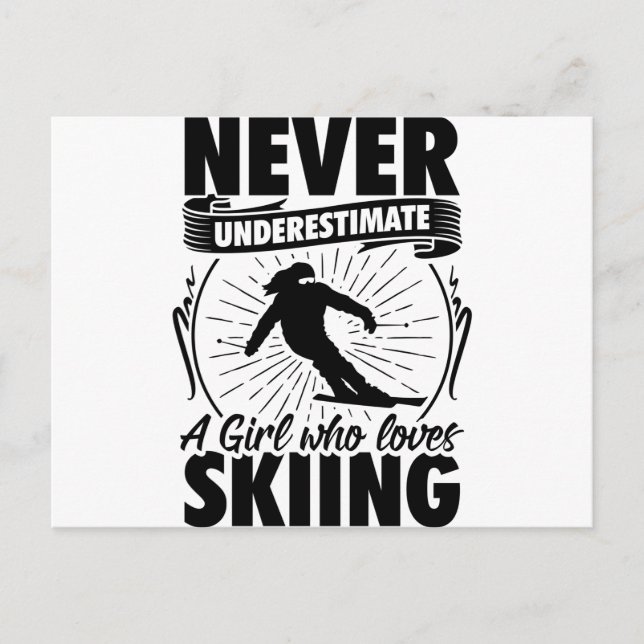 Ski Girl | Skifahrer Wintergeschenke Postkarte (Vorderseite)