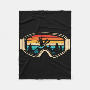 Ski Gl Berg Schnee Skifahren Retro Wintersport Sk Fleecedecke