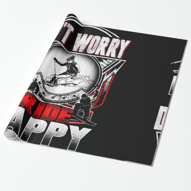 Ski glücklich geschenkpapier (Ungerollt)