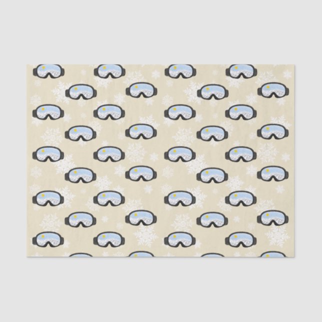 Ski Goggles Bergblick Schneeflocken abseits von We Seidenpapier (Vorderseite)