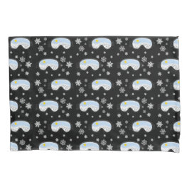 Ski Goggles Bergblick Schneeflocken Schwarz Kissenbezug