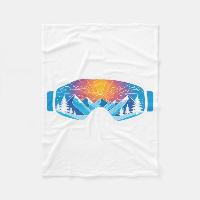 Ski Goggles Kunst, Dichtung und Musik Minimalistis Fleecedecke (Vorderseite)