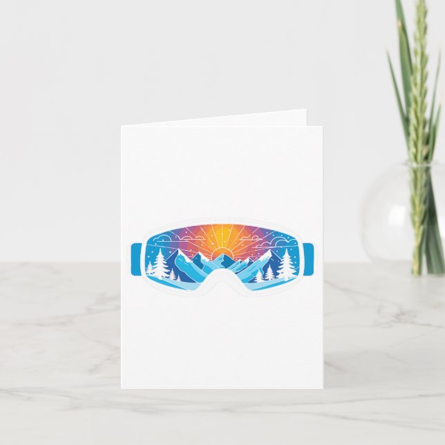 Ski Goggles Kunst, Dichtung und Musik Minimalistis Karte (Vorderseite)