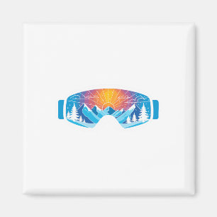 Ski Goggles Kunst, Dichtung und Musik Minimalistis Magnet