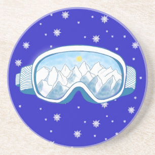 Ski Goggles Snowflake Tanz Getränkeuntersetzer