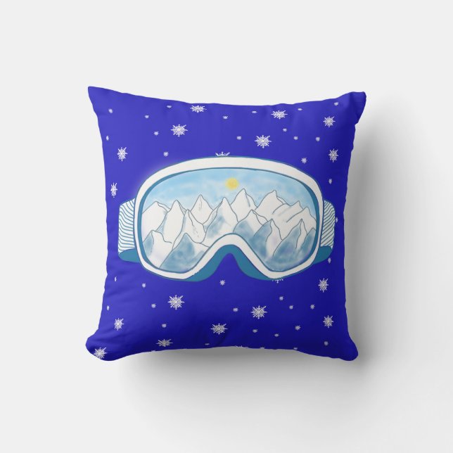 Ski Goggles Snowflake Tanz Kissen (Vorderseite)