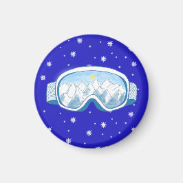 Ski Goggles Snowflake Tanz Magnet