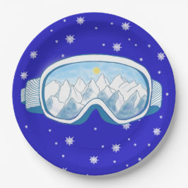 Ski Goggles Snowflake Tanz Pappteller