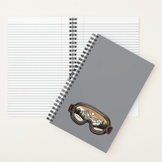 Ski Goggles SpiralNotebook Notizbuch (Innen)