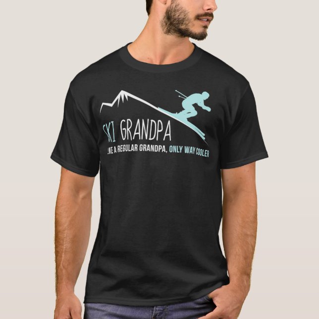 Ski Grandpa Funny Niedlicher Winter Skipass Gesche T-Shirt (Vorderseite)