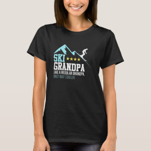 Ski Grandpa Schneeschuhwandern Skifahrer Skipass T-Shirt