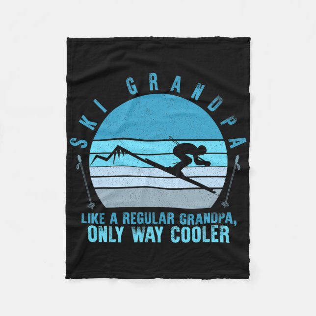 Ski Grandpa Skier Skipass Bellinzona Fleecedecke (Vorderseite)