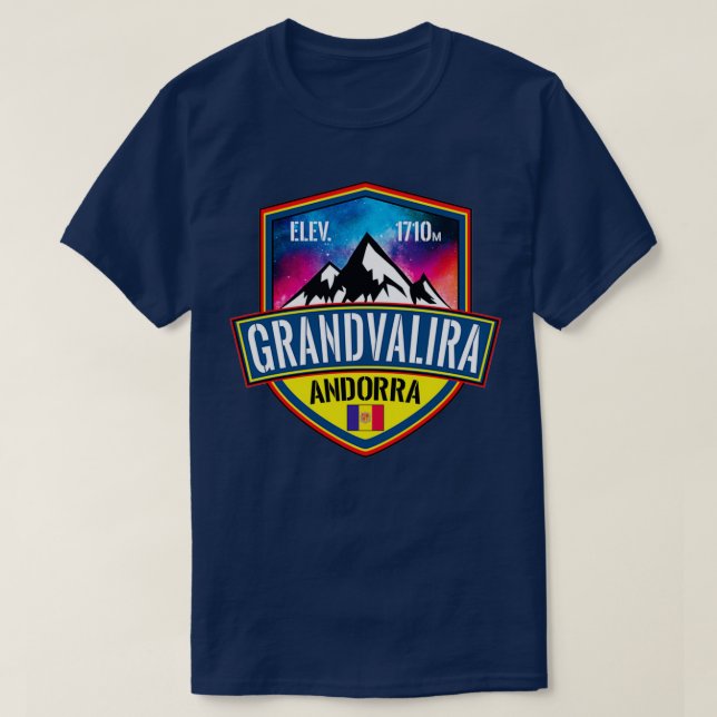 Ski Grandvalira Andorra Skipisten Berge T-Shirt (Design vorne)