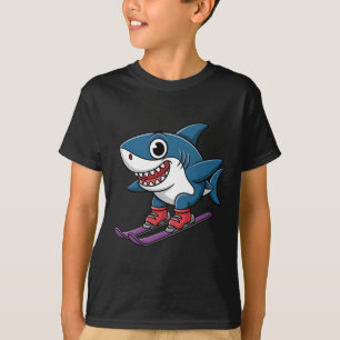 Ski-Hai-Cartoon-Alpin-Wintersport-Winterhumor T-Shirt