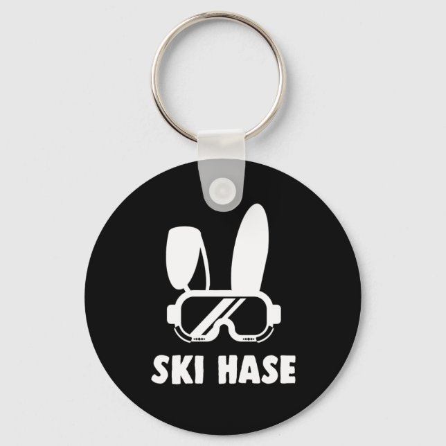 Ski Hase Skiing Cool Winter Sports Gift Schlüsselanhänger (Vorderseite)