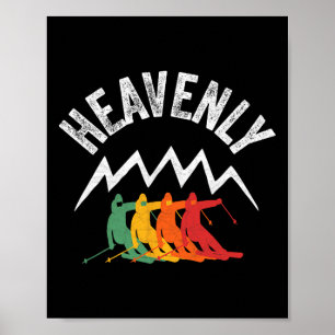 Ski Heavenly Kalifornien Retro Skifahren Lake Taho Poster