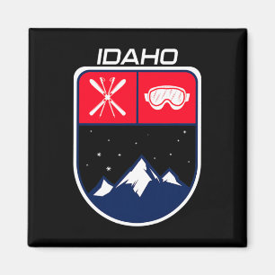 Ski Idaho Bergbahn Skipass Pole Bergsee-Zauber Magnet