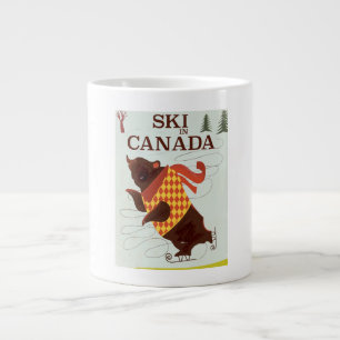 Ski in Kanada Vintage Reiseplakat Jumbo-Tasse