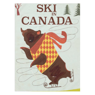Ski in Kanada Vintage Reiseplakat Tischdecke