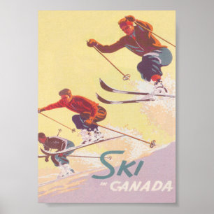 Ski in Kanada Vintages Retro Ski Poster
