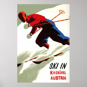Ski in Kitzbuhel, Austria Poster
