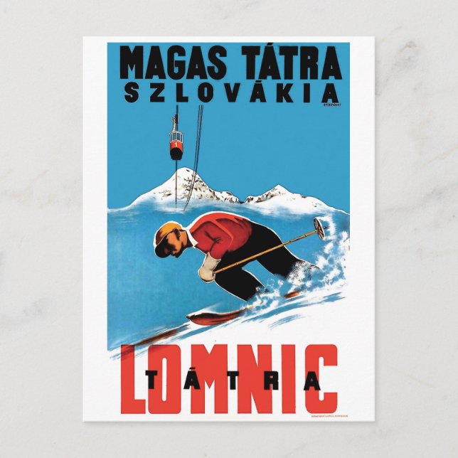 Ski in Magas Tatra, Slowakei Postkarte (Vorderseite)