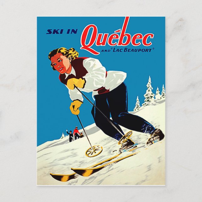 Ski in Quebec Postkarte (Vorderseite)